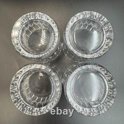 Mikasa Boardroom Double Old Fashioned Glasses Set of 4 Crystal Vertical Cut