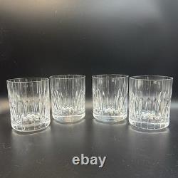 Mikasa Boardroom Double Old Fashioned Glasses Set of 4 Crystal Vertical Cut