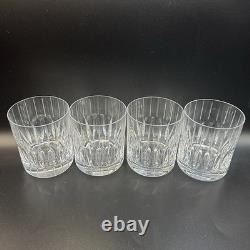 Mikasa Boardroom Double Old Fashioned Glasses Set of 4 Crystal Vertical Cut