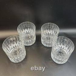 Mikasa Boardroom Double Old Fashioned Glasses Set of 4 Crystal Vertical Cut