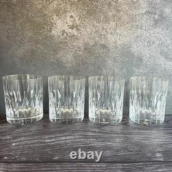 Mikasa Boardroom Double Old Fashioned Glasses Set of 4 Crystal Vertical Cut