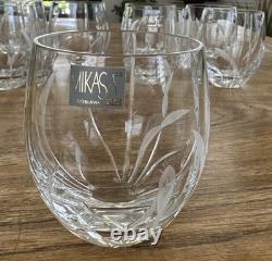 Mikasa Calla Lily Double Old Fashioned Glasses Rare New Set Of 8