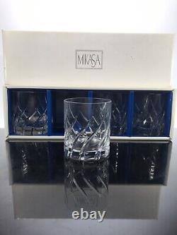 Mikasa Crystal Olympus Double Old Fashioned Glasses Set of 4 In Original Box