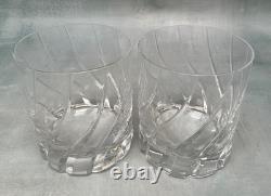 Mikasa Crystal Olympus Double Old Fashioned Set/2 Rocks Glasses MINT 3 7/8