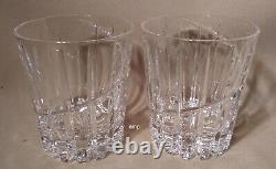 Mikasa Crystal Uptown Lot of 2 Double Old Fashioned Glasses 4 tall PERFECT