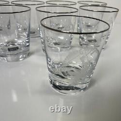 Mikasa Executive Double Old Fashioned Whiskey Crystal Glass Par Golf Set Lot (8)