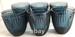 Mikasa Italian Countryside Blue Double Old Fashioned Glasses 10-Ounce Set of 6