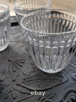 Mikasa Italian Countryside Pressed Dots 4pc Double Old Fashioned Glasses Clear