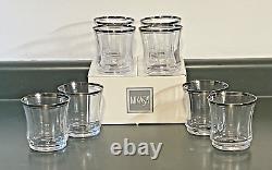 Mikasa Jamestown Platinum Rimmed Double Old Fashioned Glasses Set of Eight