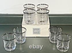 Mikasa Jamestown Platinum Rimmed Double Old Fashioned Glasses Set of Eight