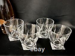 Mikasa Motion Double Old Fashioned Glasses Vintage Barware Clear Blown Glasses