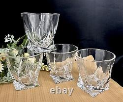 Mikasa Motion Double Old Fashioned Glasses Vintage Barware Clear Blown Glasses