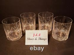 Mikasa Petit Points Set Of 4 Double Old Fashioned Cut Crystal Glasses 3 7/8 EUC
