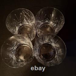 Mikasa Petit Points Set Of 4 Double Old Fashioned Cut Crystal Glasses 3 7/8 EUC
