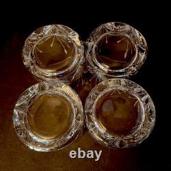 Mikasa Petit Points Set Of 4 Double Old Fashioned Cut Crystal Glasses 3 7/8 EUC