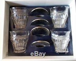 Mikasa Titan Double Old Fashioned With Silver Plated Coasters-set/4 Mib Germany