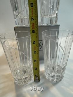 Mikasa Uptown Double Old Fashioned Cut Crystal Highball Glass Germany Lot Of 4