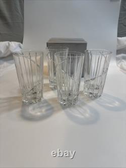 Mikasa Uptown Double Old Fashioned Cut Crystal Highball Glass Germany Lot Of 4