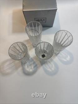 Mikasa Uptown Double Old Fashioned Cut Crystal Highball Glass Germany Lot Of 4