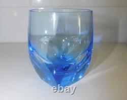 Moser Bar Double Old-Fashioned Glass, 7.3 oz. AQUAMARINE Blue 4 MINT
