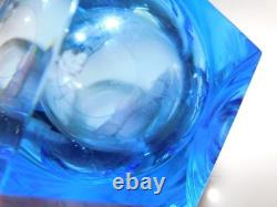 Moser Bar Double Old-Fashioned Glass, 7.3 oz. AQUAMARINE Blue 4 MINT