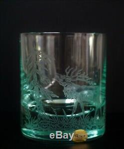 Moser Crystal Beryl Elk 4 Tall Tumbler Double Old Fashioned Glass