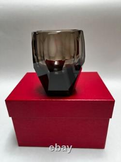 Moser Crystal Cubism Double Old-Fashioned Glass, Smoke