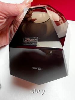 Moser Crystal Cubism Double Old-Fashioned Glass, Smoke