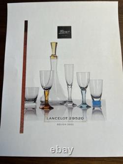 Moser Crystal Lancelot Double Old Fashioned DOF Whiskey Footed Glasses Set 2 New