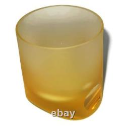 Moser Crystal TIPSY Frosted Double Old Fashioned, Round Base, ELDOR Yellow