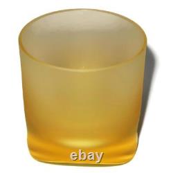 Moser Crystal TIPSY Frosted Double Old Fashioned, Round Base, ELDOR Yellow
