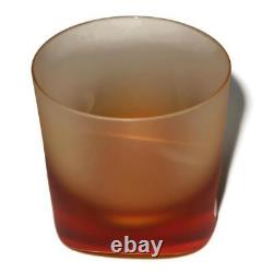 Moser Crystal TIPSY Frosted Double Old Fashioned, Round Base, TOPAZ Orange
