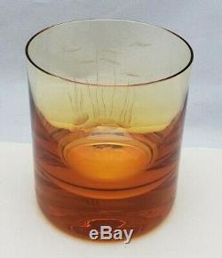 Moser Ocean Life Whiskey Double Old Fashioned Glass Topaz