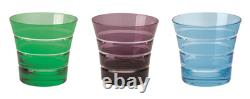 Multicolor Whiskey Glasses Double Old Fashioned (Deshoulières) Set of 6 NWT