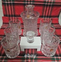 NACHTMANN CRYSTAL Decanter & 6 Double Old FASHIONED WHISKEY Glasses Vintage NEW