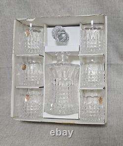 NACHTMANN CRYSTAL Decanter & 6 Double Old FASHIONED WHISKEY Glasses Vintage NEW