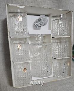 NACHTMANN CRYSTAL Decanter & 6 Double Old FASHIONED WHISKEY Glasses Vintage NEW