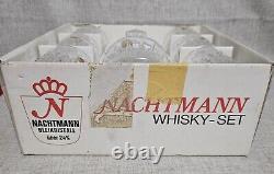NACHTMANN CRYSTAL Decanter & 6 Double Old FASHIONED WHISKEY Glasses Vintage NEW