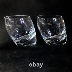 NAMBE TILT DOUBLE OLD FASHIONED GLASSES, Lead Crystal, 3 1/2, 8 Oz, 2PCS