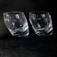 NAMBE TILT DOUBLE OLD FASHIONED GLASSES, Lead Crystal, 3 1/2, 8 Oz, 2PCS