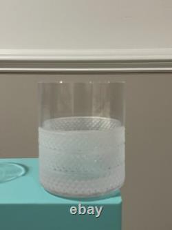 NEW 2 Tiffany & Co. Diamond Point Crystal Glass Double Old Fashioned Glass 3.5