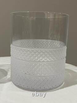 NEW 2 Tiffany & Co. Diamond Point Crystal Glass Double Old Fashioned Glass 3.5