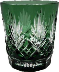 NEW 5 CRYSTAL DBL. OLD-FASHIONED GLASSES DEEP COLORS CUT-TO-CLEAR 8 oz-MINT