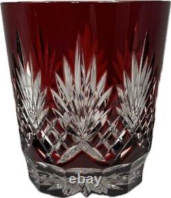 NEW 5 CRYSTAL DBL. OLD-FASHIONED GLASSES DEEP COLORS CUT-TO-CLEAR 8 oz-MINT