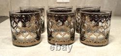 NEW 6 Vintage CULVER GLASS 22K Gold Accent Double Old-Fashioned Lowball Tumblers