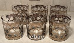 NEW 6 Vintage CULVER GLASS 22K Gold Accent Double Old-Fashioned Lowball Tumblers