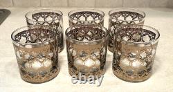 NEW 6 Vintage CULVER GLASS 22K Gold Accent Double Old-Fashioned Lowball Tumblers