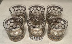 NEW 6 Vintage CULVER GLASS 22K Gold Accent Double Old-Fashioned Lowball Tumblers