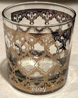 NEW 6 Vintage CULVER GLASS 22K Gold Accent Double Old-Fashioned Lowball Tumblers