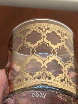 NEW 6 Vintage CULVER GLASS 22K Gold Accent Double Old-Fashioned Lowball Tumblers